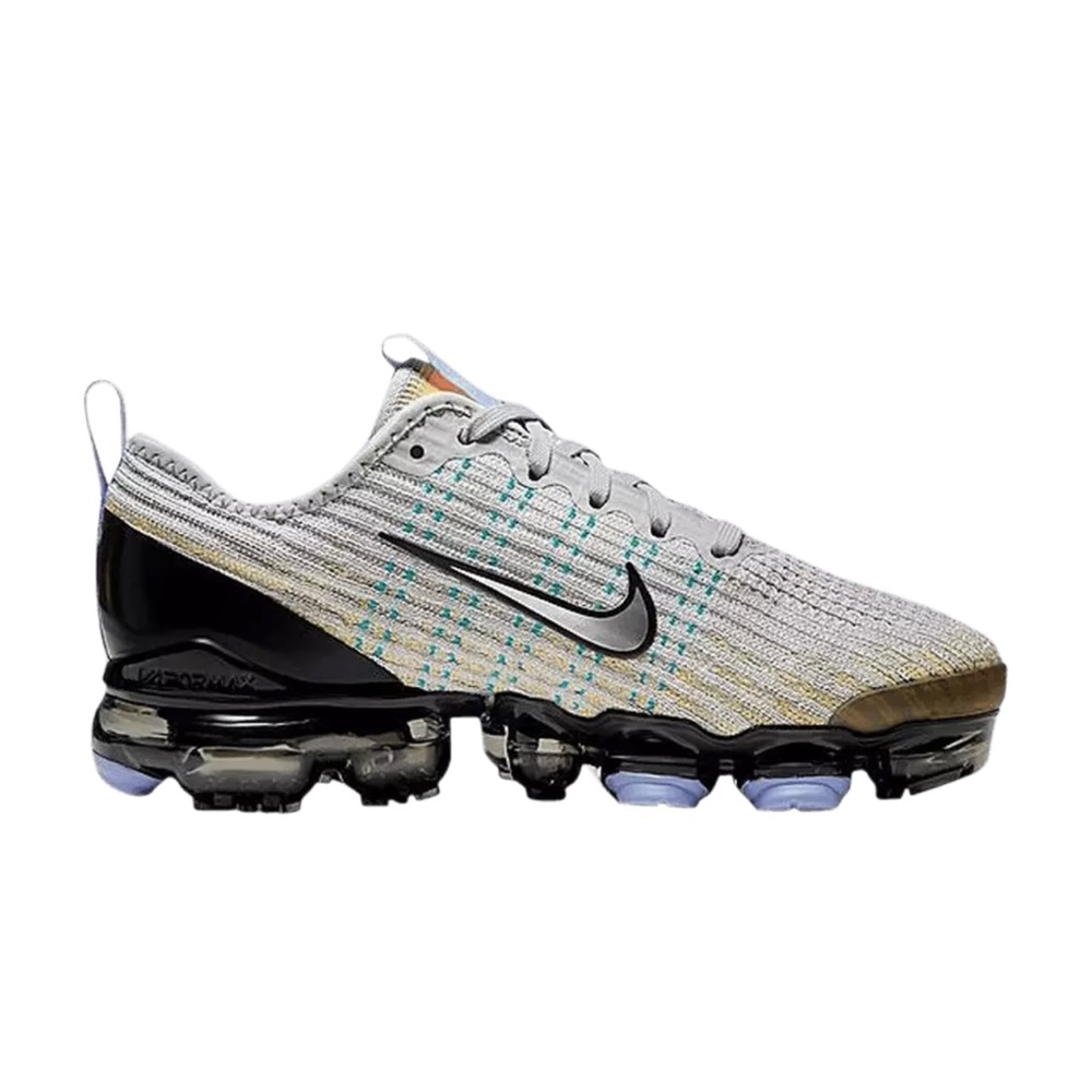 Nike Air Vapormax Flyknit 3 GS Grey Fog Metallic Silver Black BQ5238-007 Running